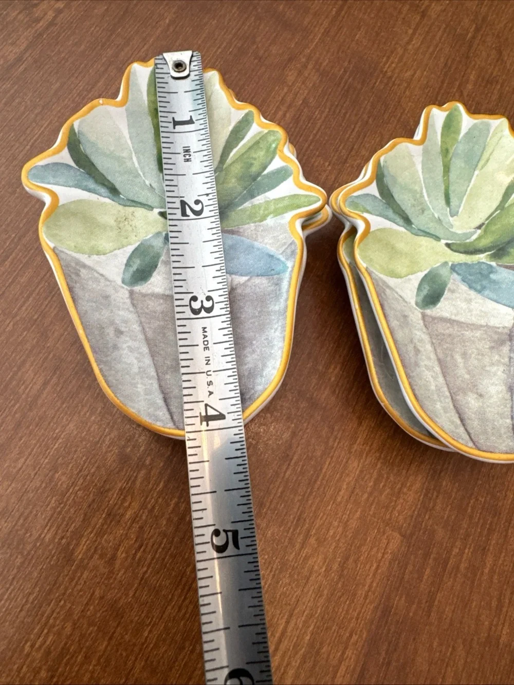 Set a four succulent design teabag holders